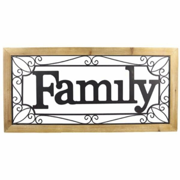 Youngs Wood Framed Metal Wall Family Sign 20344